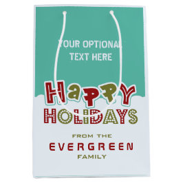 Prettige feestdagen aangepaste tekst geschenkzak medium cadeauzakje