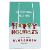 Prettige feestdagen aangepaste tekst geschenkzak medium cadeauzakje (Achterkant)