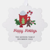 Prettige feestdagen Aangepaste warme cacao chocola Ornament Kaart (Voorkant)