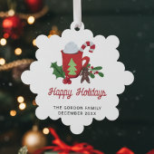 Prettige feestdagen Aangepaste warme cacao chocola Ornament Kaart