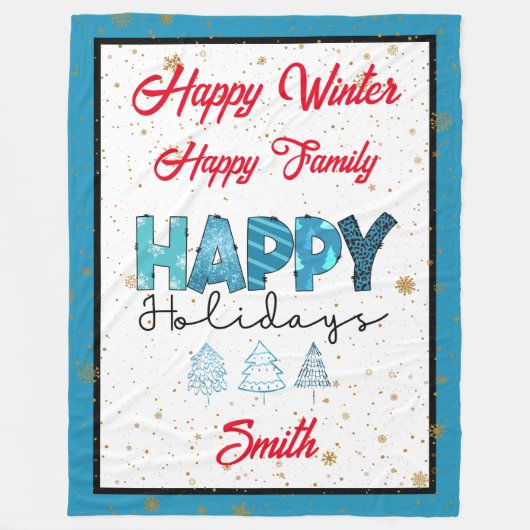 prettige feestdagen aanpassen fleece deken (Voorkant)