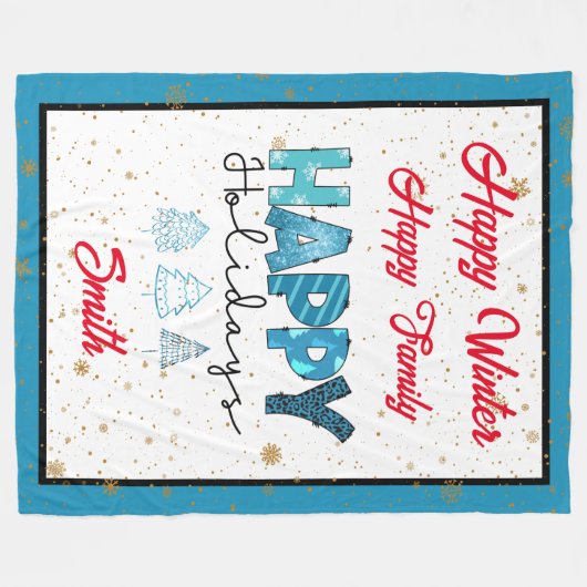 prettige feestdagen aanpassen fleece deken (Voorkant (Horizontaal))
