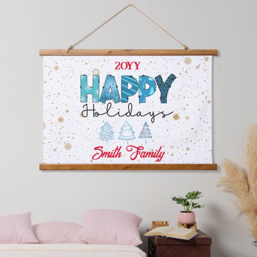 prettige feestdagen aanpassen hangend wandkleed (Slaapkamer)