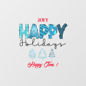 prettige feestdagen aanpassen raamsticker (Vel)