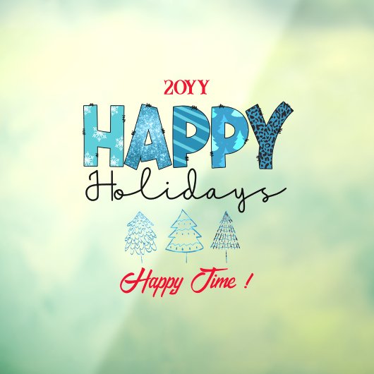 prettige feestdagen aanpassen raamsticker (Vel 3)