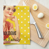 Prettige feestdagen Aantrekkelijke retro Theedoek (Quarter Fold)