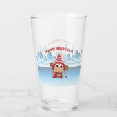 prettige feestdagen aap glas (Achterkant)