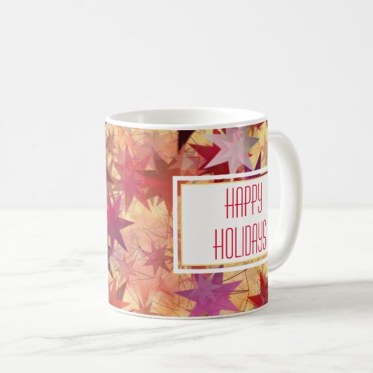 prettige feestdagen Abstracte sterren Persoonlijk Koffiemok (Voorkant rechts)