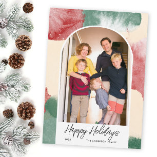 prettige feestdagen Abstracte Waterverf van de Fot Feestdagenkaart