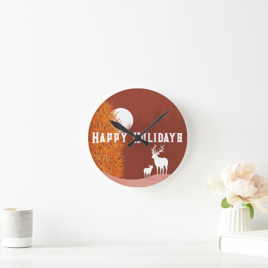 Prettige Feestdagen - Acryl Wandklok (Huis)