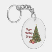 prettige feestdagen AcrylSleutelhanger Sleutelhanger (Voorkant Links)