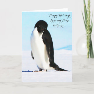 Prettige feestdagen Adélie Penguin Opgevouwen Note Notitiekaartje