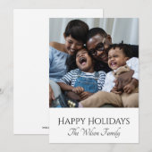 Prettige Feestdagen Afro-Amerikaanse gezinsfoto Feestdagenkaart (Voorkant / Achterkant)