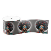 Prettige feestdagen Afro Hair Art Grosgrain Lint (Spoel)