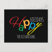 prettige feestdagen afspeeltekst met kleurrijke le (Voorkant)