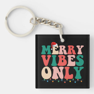 Prettige Feestdagen Alleen Kerstvakantie Familie Sleutelhanger