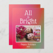 Prettige feestdagen Alles is helder rood groen Omb Feestdagenkaart (Voorkant / Achterkant)