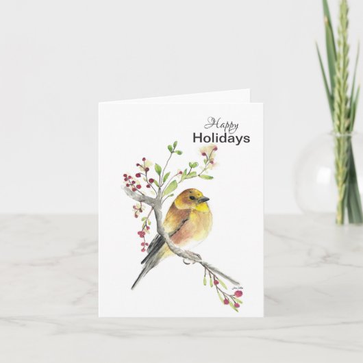 prettige feestdagen American Goldfinch Bird Card Kaart (Voorkant)
