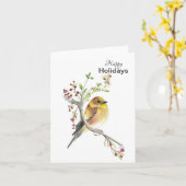 prettige feestdagen American Goldfinch Bird Card Kaart (Gele Bloem)