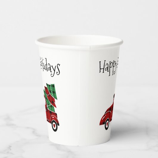 prettige feestdagen Antiek kerstkerst Papieren Bekers (Rechts)