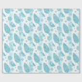 prettige feestdagen Aqua White Glitter-kerstboom Cadeaupapier (Vlak)