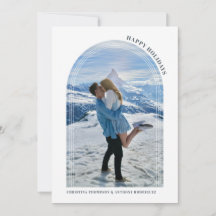 prettige feestdagen Arch Holiday-fotokaart