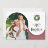 prettige feestdagen Arched Photo Modern Feestdagenkaart (Voorkant)