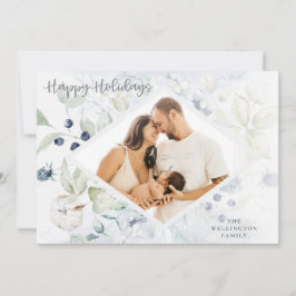 prettige feestdagen Arctic Winter Botanical foto Feestdagenkaart