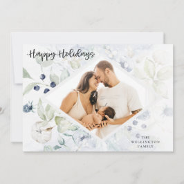 prettige feestdagen Arctic Winter Botanical foto Feestdagenkaart