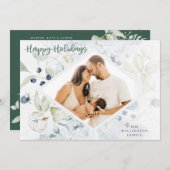 prettige feestdagen Arctic Winter Botanical foto Feestdagenkaart (Voorkant / Achterkant)