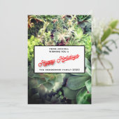 Prettige feestdagen Arizona Cactus Familiefoto Feestdagenkaart (Staand voorkant)