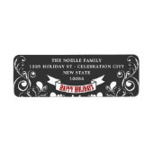 prettige feestdagen Art Nouveau Floral Holiday Adr Etiket (Voorkant)