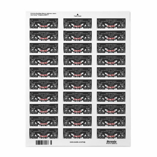 prettige feestdagen Art Nouveau Floral Holiday Adr Etiket (Full Sheet)