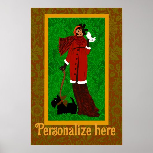 Prettige feestdagen Art Nouveau William Morris Poster (Voorkant)