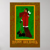 Prettige feestdagen Art Nouveau William Morris Poster (Voorkant)