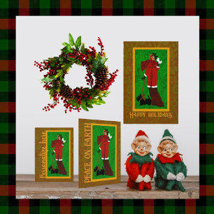 Prettige feestdagen Art Nouveau William Morris Poster