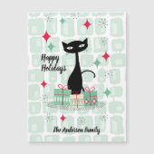 prettige feestdagen, atoomkerstkat-magneetkaart (Voorkant)