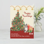 prettige feestdagen Australian Shepherd Tree Kerst (Staand voorkant)
