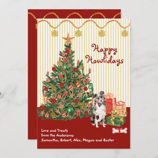 prettige feestdagen Australian Shepherd Tree Kerst (Voorkant / Achterkant)