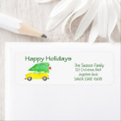 prettige feestdagen auto met kerstcadeaus etiket (Insitu)