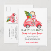 prettige feestdagen autoboom - Nieuwe thuiskerstbe Aankondigingskaart (Voorkant / Achterkant)