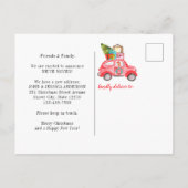 prettige feestdagen autoboom - Nieuwe thuiskerstbe Aankondigingskaart (Achterkant)