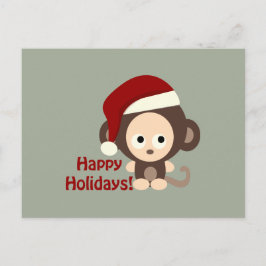 prettige feestdagen! Baby aap Feestdagenkaart