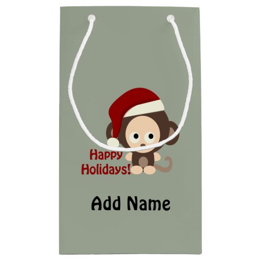 prettige feestdagen! Baby aap Klein Cadeauzakje (Achterkant)