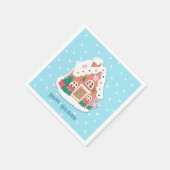 prettige feestdagen Baby Blue Snowy Gingerbrood Ho Servet (Hoek)