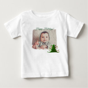prettige feestdagen Baby Foto gepersonaliseerd Shi