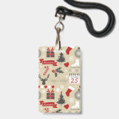 prettige feestdagen badge (Achterkant met lanyard)