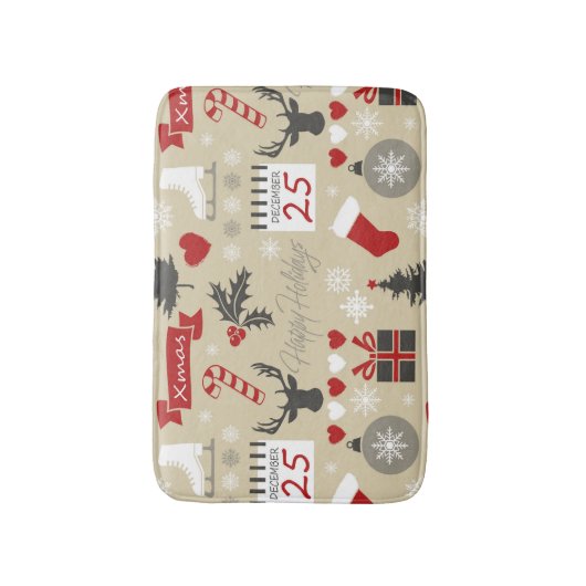 prettige feestdagen badmat (Voorkant Verticaal)