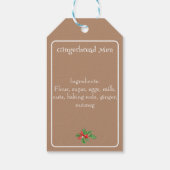 Prettige feestdagen Baking Gift Brown bewerkbaar Cadeaulabel (Achterkant)