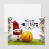 Prettige feestdagen Basketbal Briefkaart (Voorkant / Achterkant)